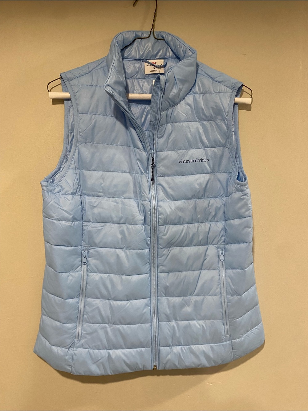 Vineyard Vines Light Blue Quilted Sleeveless Puffer Vest
